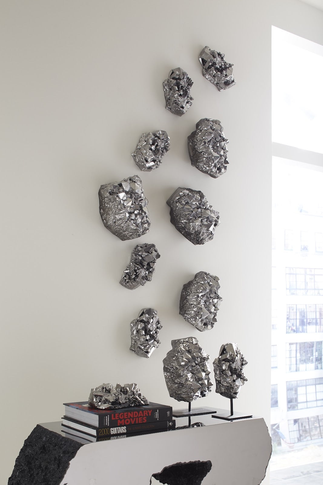 Cast Crystal Wall Art Liquid Silver, SM