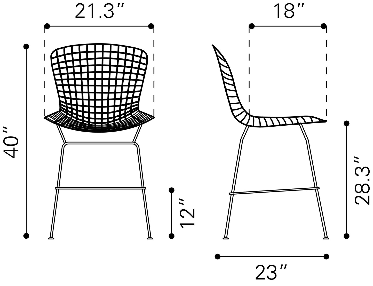 Wire Barstool Chrome