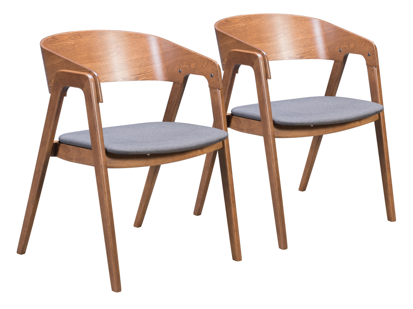 Alden Dining Arm Chair Walnut & Dark Gray