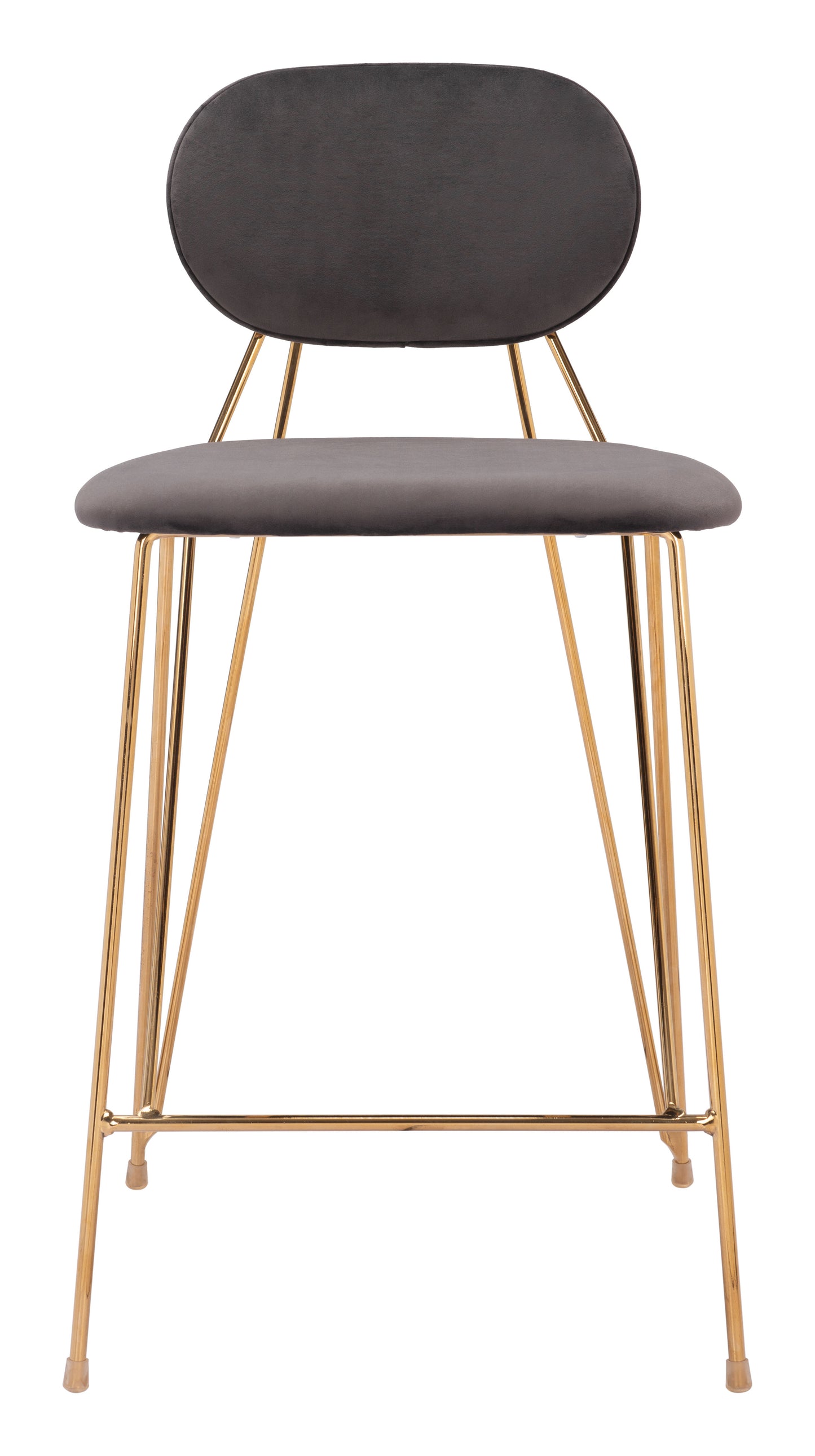 Georges Counter Stool Gray & Gold