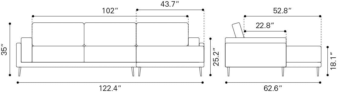 Bliss RAF Chaise Sectional