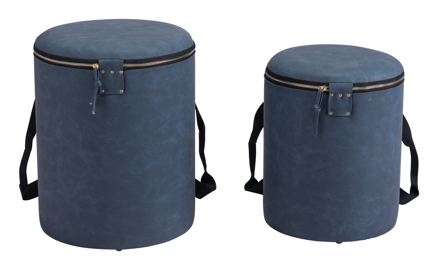 Candice Storage Ottoman Set Blue