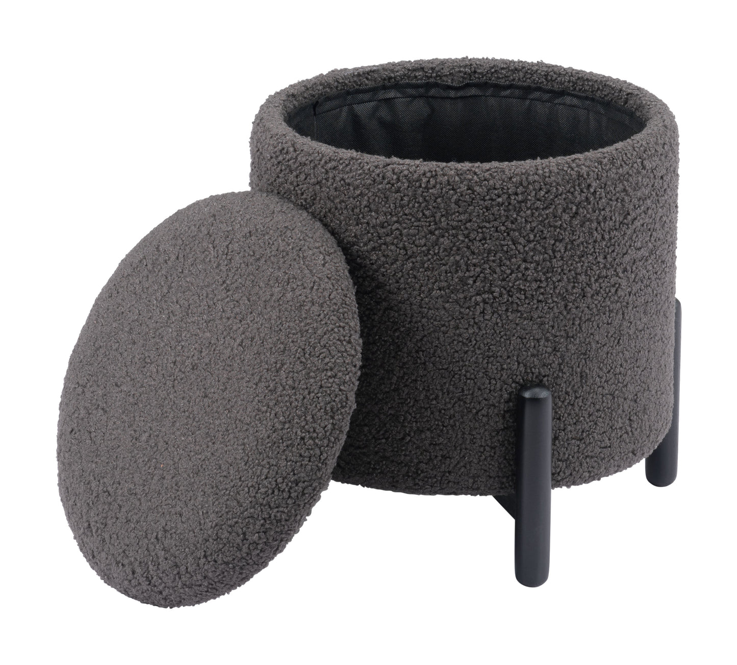 Calistoga Storage Ottoman Dark Gray