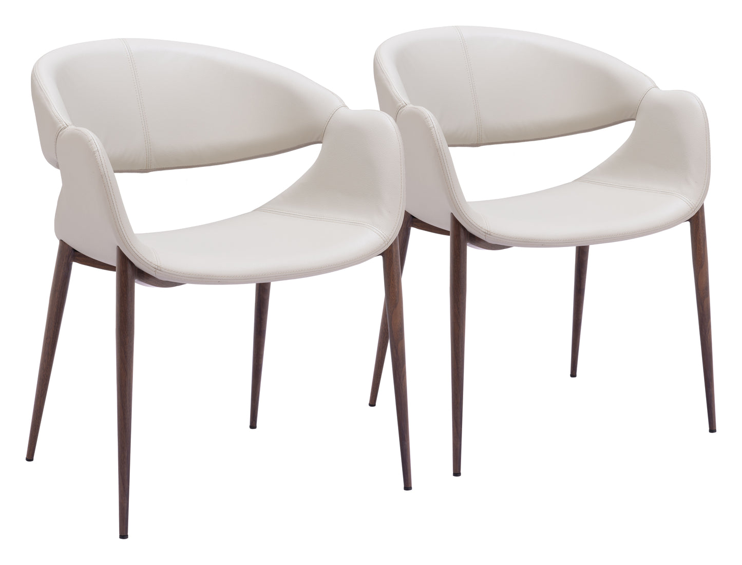 Limay Dining Chair Beige & Walnut