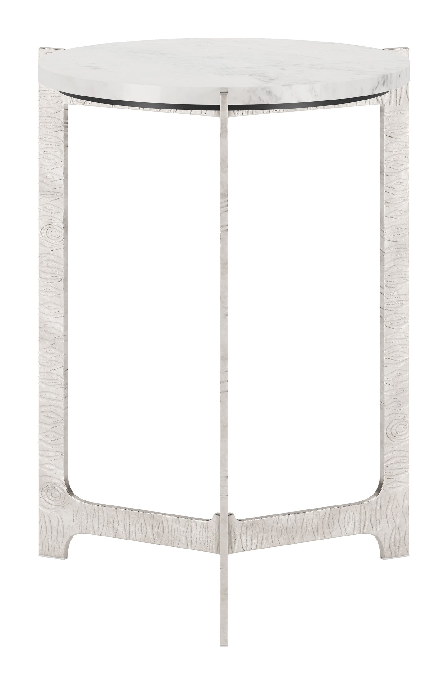 Barmas Side Table White & Silver