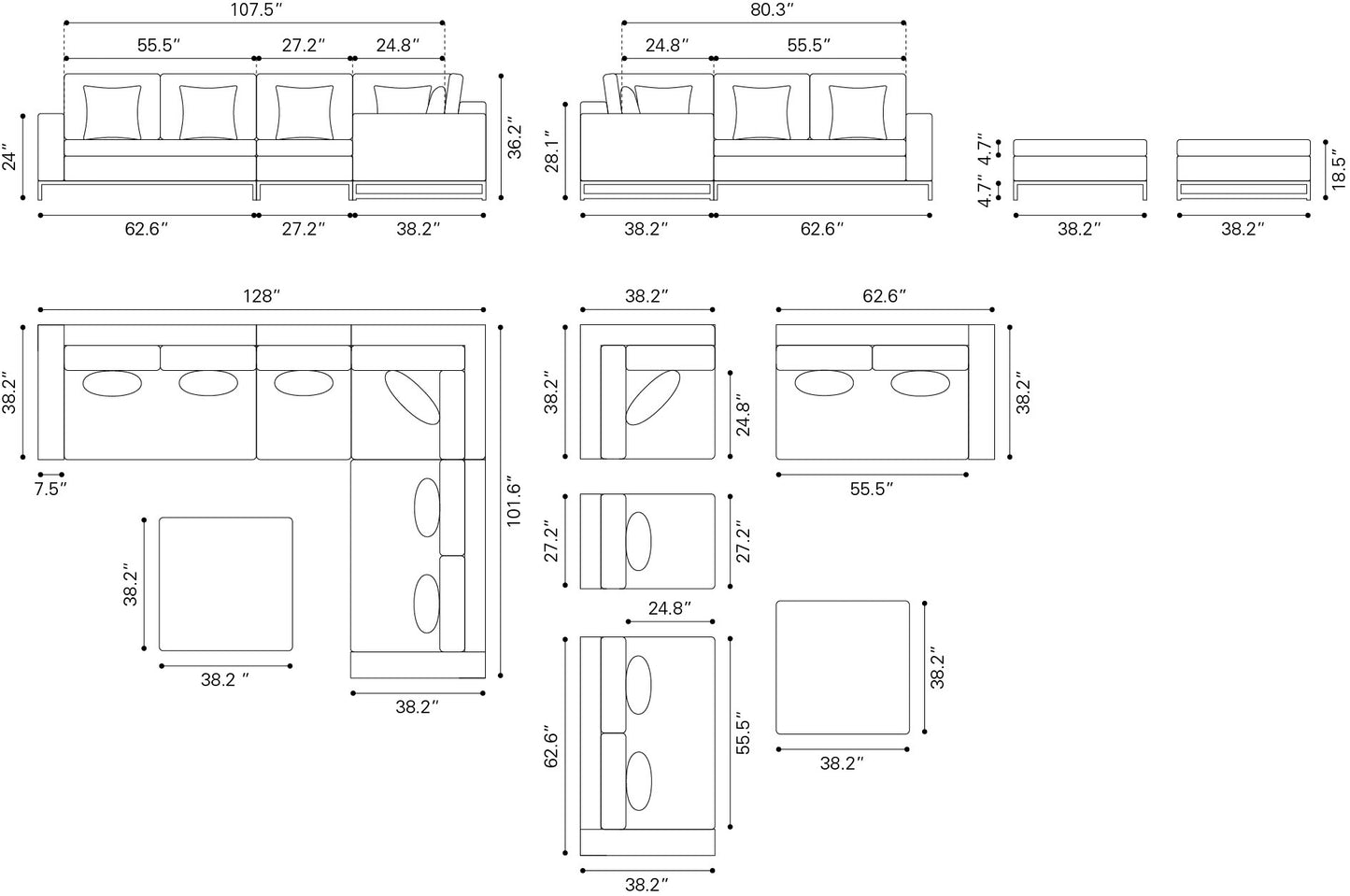 Corona del Mar Modular Sectional Set