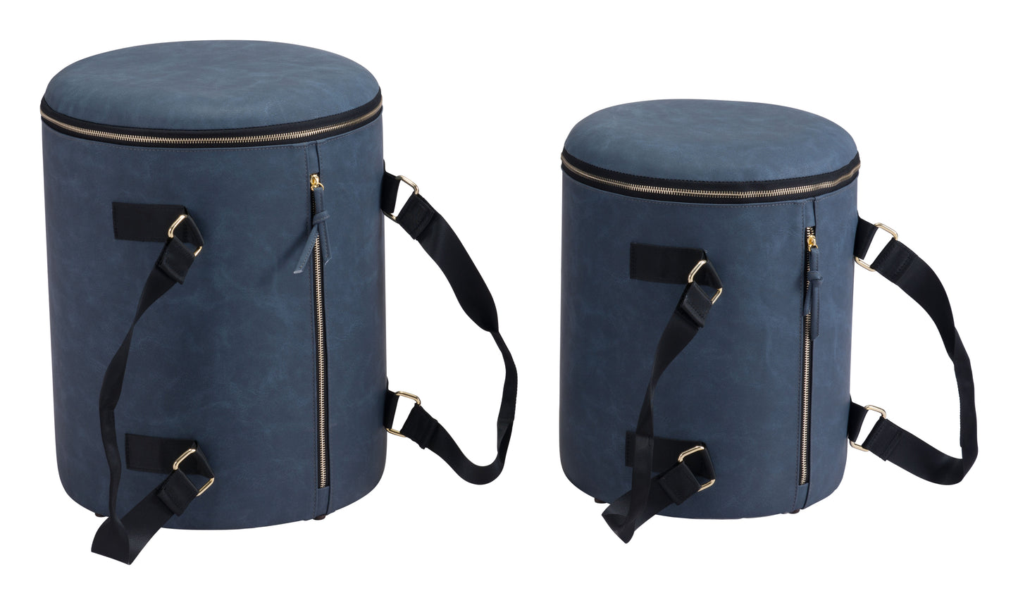 Candice Storage Ottoman Set Blue