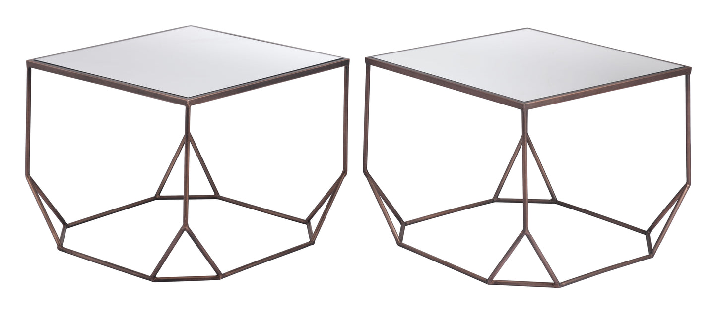 Arzon Coffee Table Set Bronze