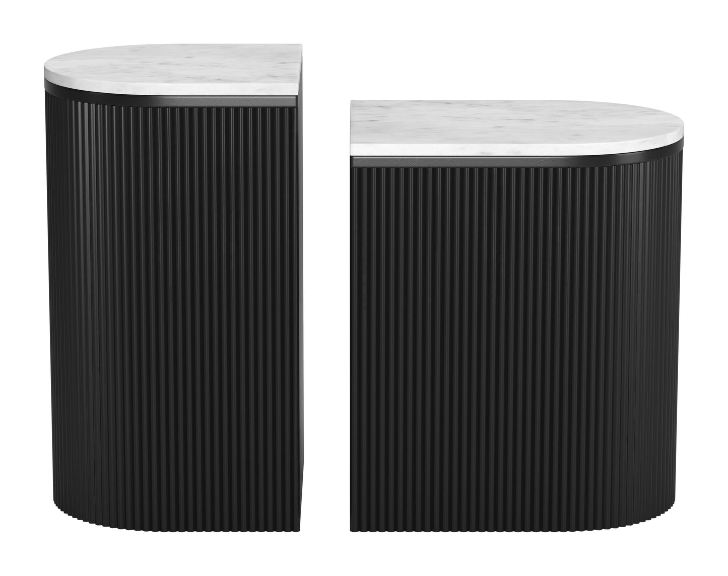 Ormara Side Table Set White & Black