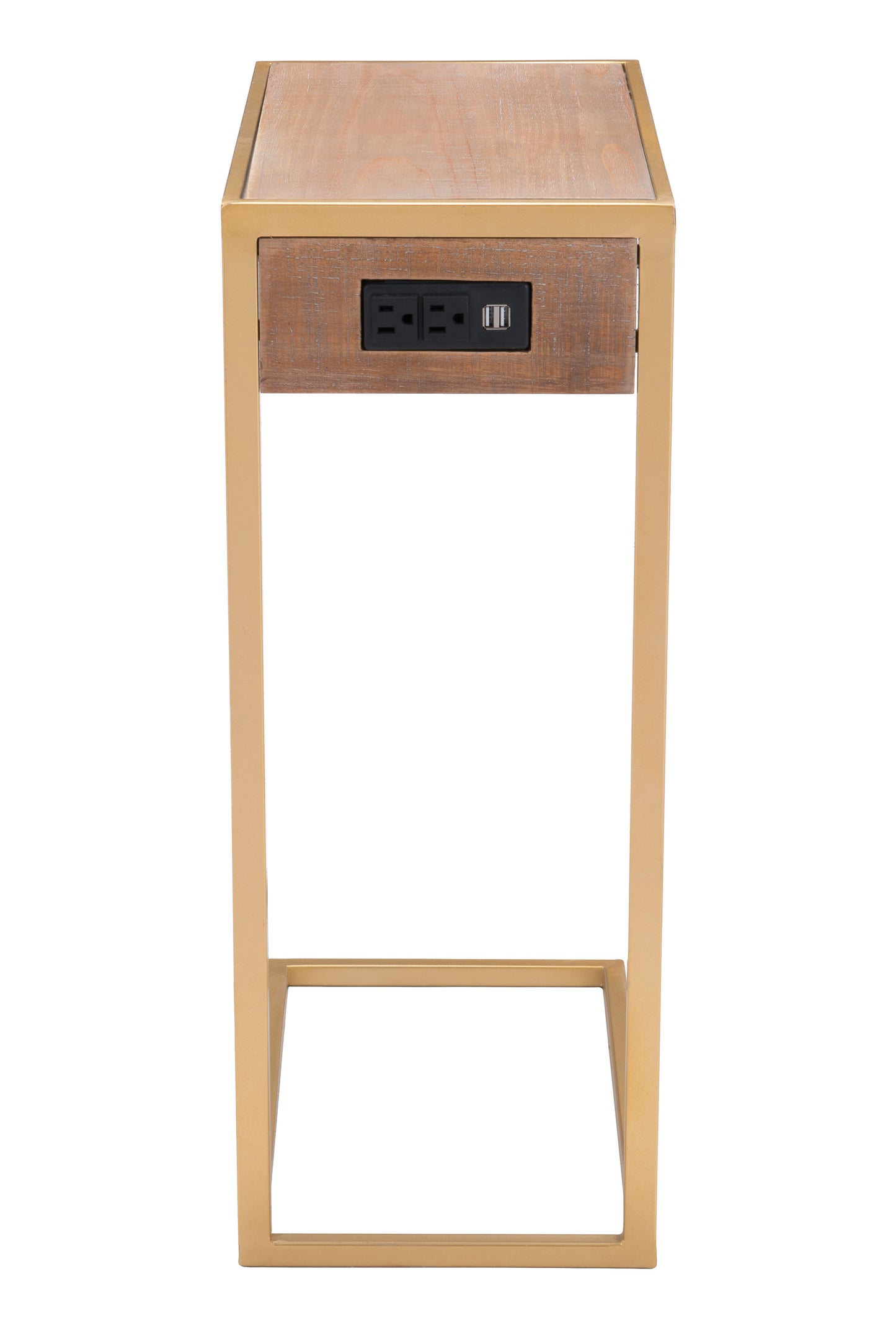 Ike Side Table Brown & Gold