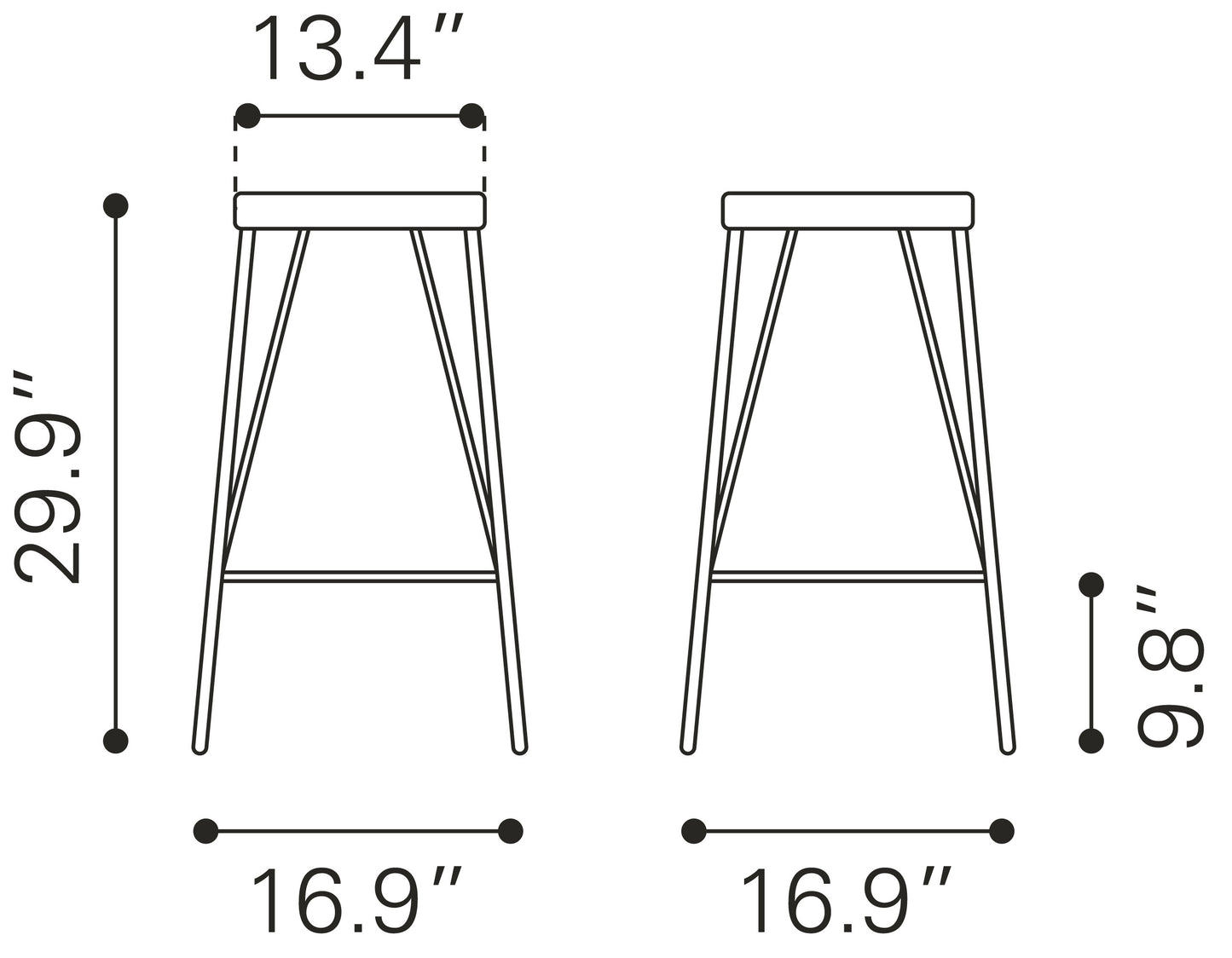 Samuel Barstool Vintage Black