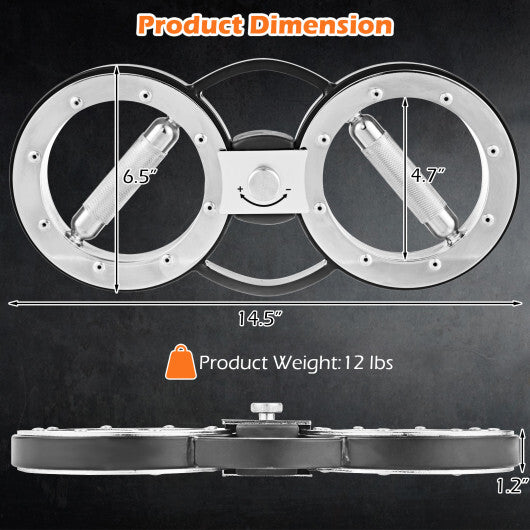 12 LBS Burn Machine Arm Workout Equipment with Adjustable Resistance - Color: Silver