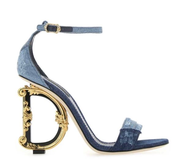 Dolce & Gabbana DG Heel Denim Sandals SZ 38