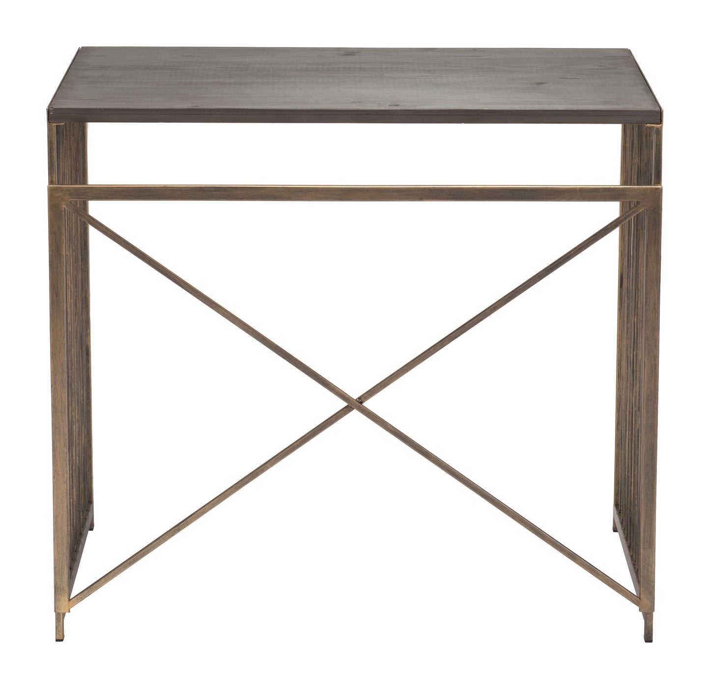 Zemo Desk Gray & Antique Bronze