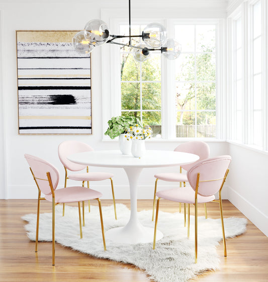 Clyde Dining Chair Pink & Gold