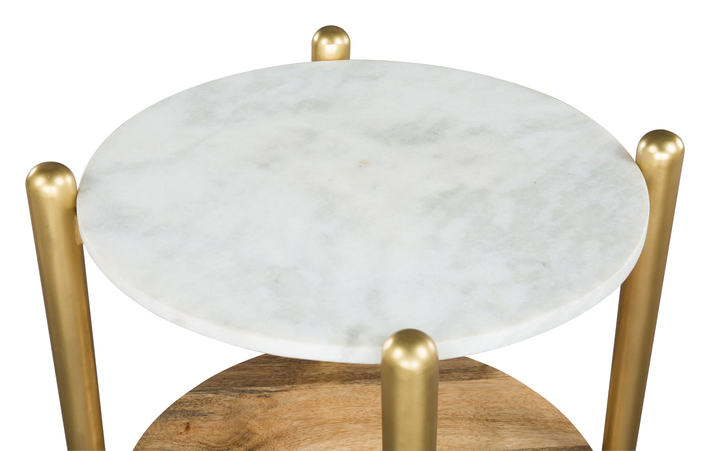 Mina Side Table White & Gold