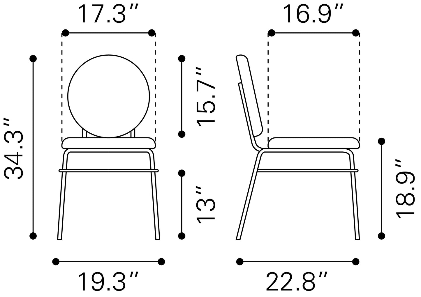 Odessa Dining Chair Green & Gold