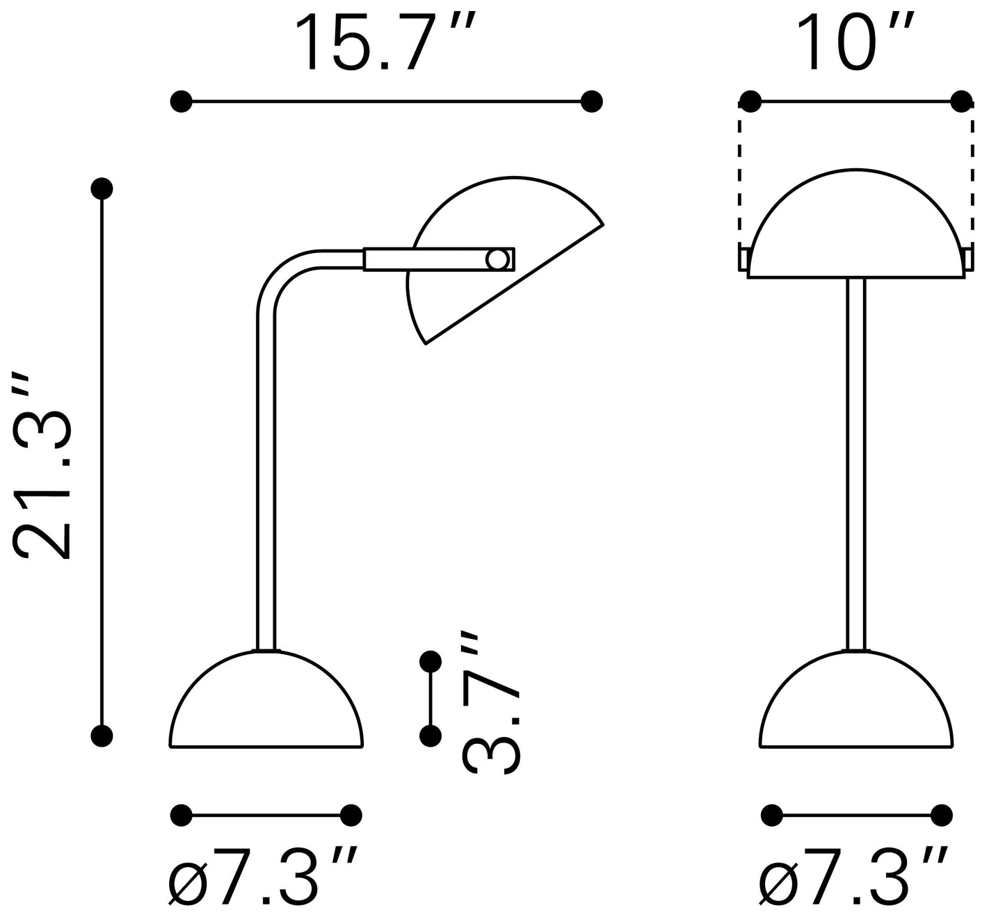 Irving Table Lamp Black & White