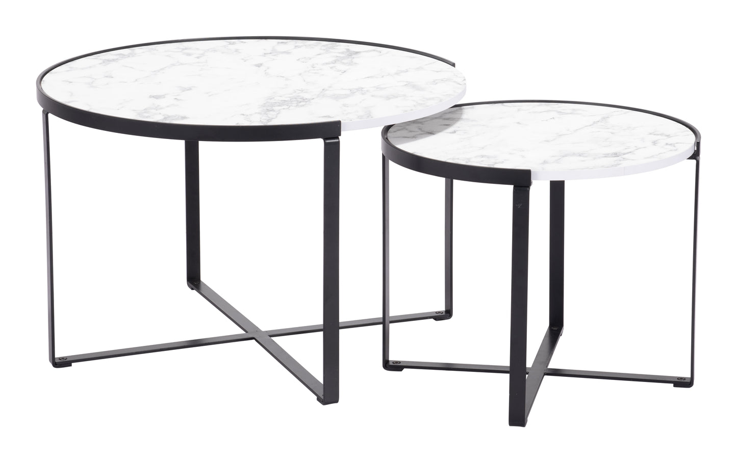 Brioche Coffee Table Set White & Black