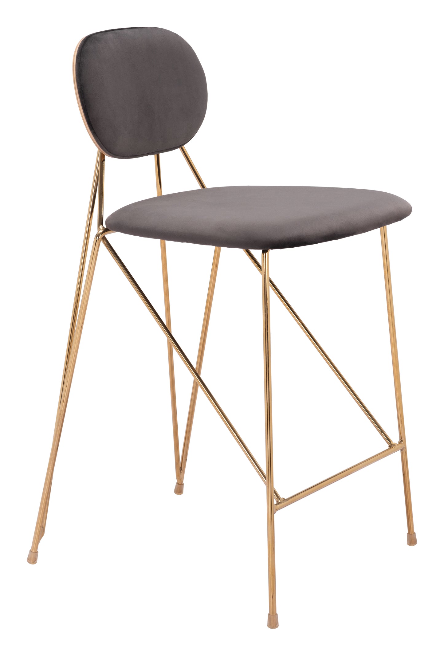 Georges Counter Stool Gray & Gold