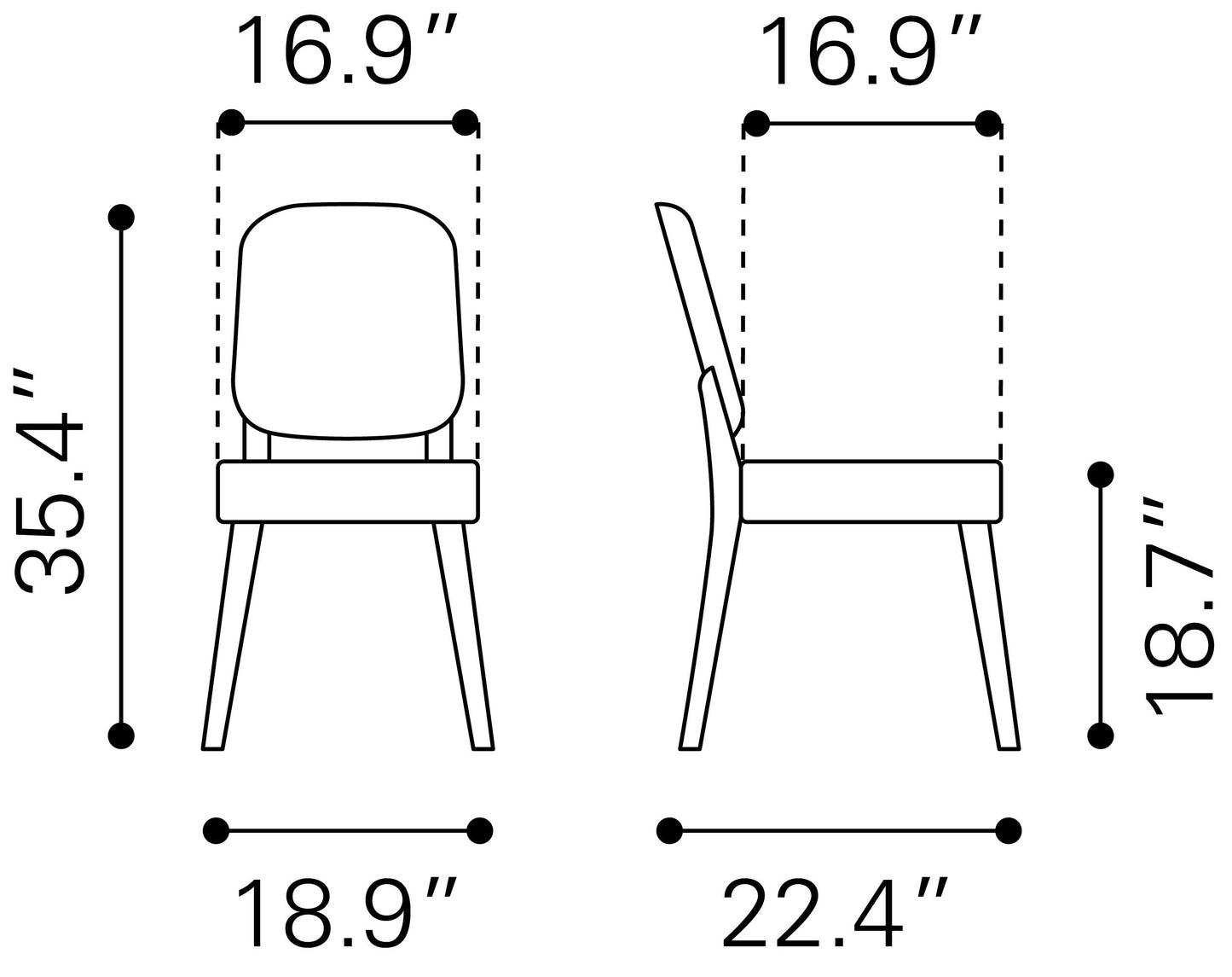 Alberta Dining Chair Walnut & Dark Gray