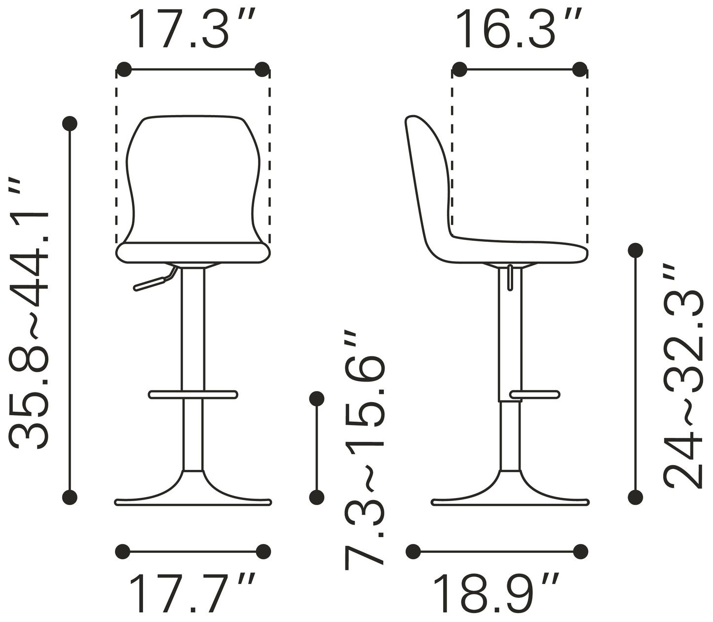 Vital Barstool Vintage Black & Dark Bronze