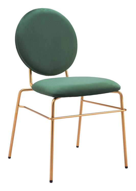 Odessa Dining Chair Green & Gold