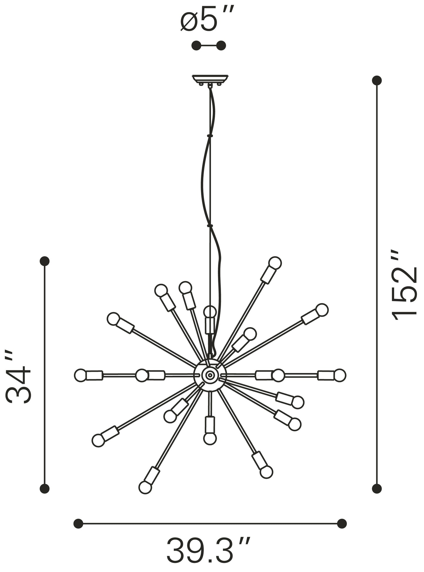 Physics Ceiling Lamp Chrome