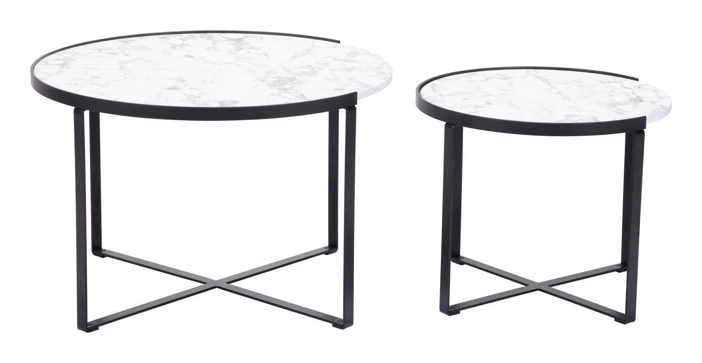 Brioche Coffee Table Set White & Black