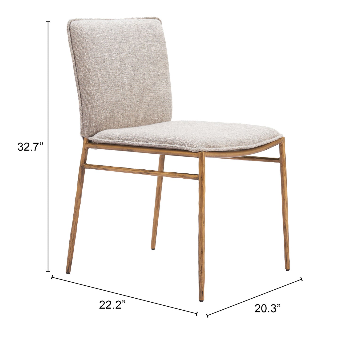 Nordvest Dining Chair Beige & Gold