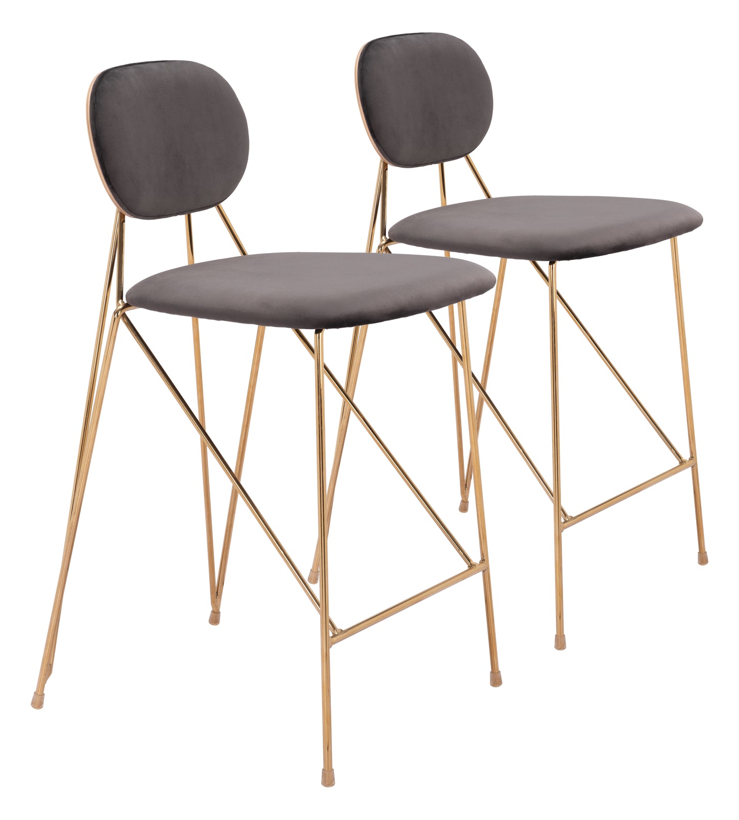 Georges Counter Stool Gray & Gold