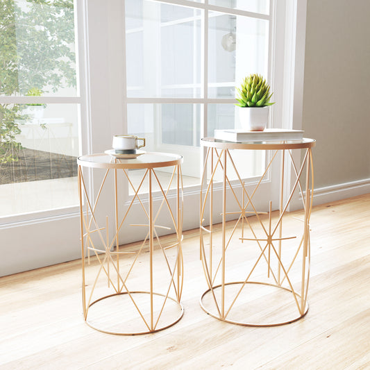 Hadrian Side Table Set Gold