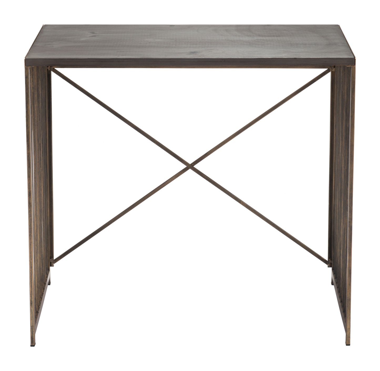 Zemo Desk Gray & Antique Bronze