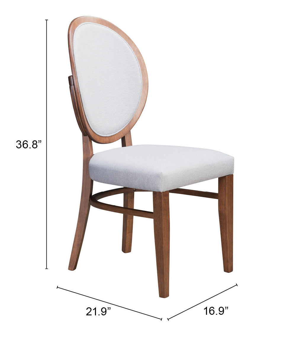 Regents Dining Chair Walnut & Light Gray