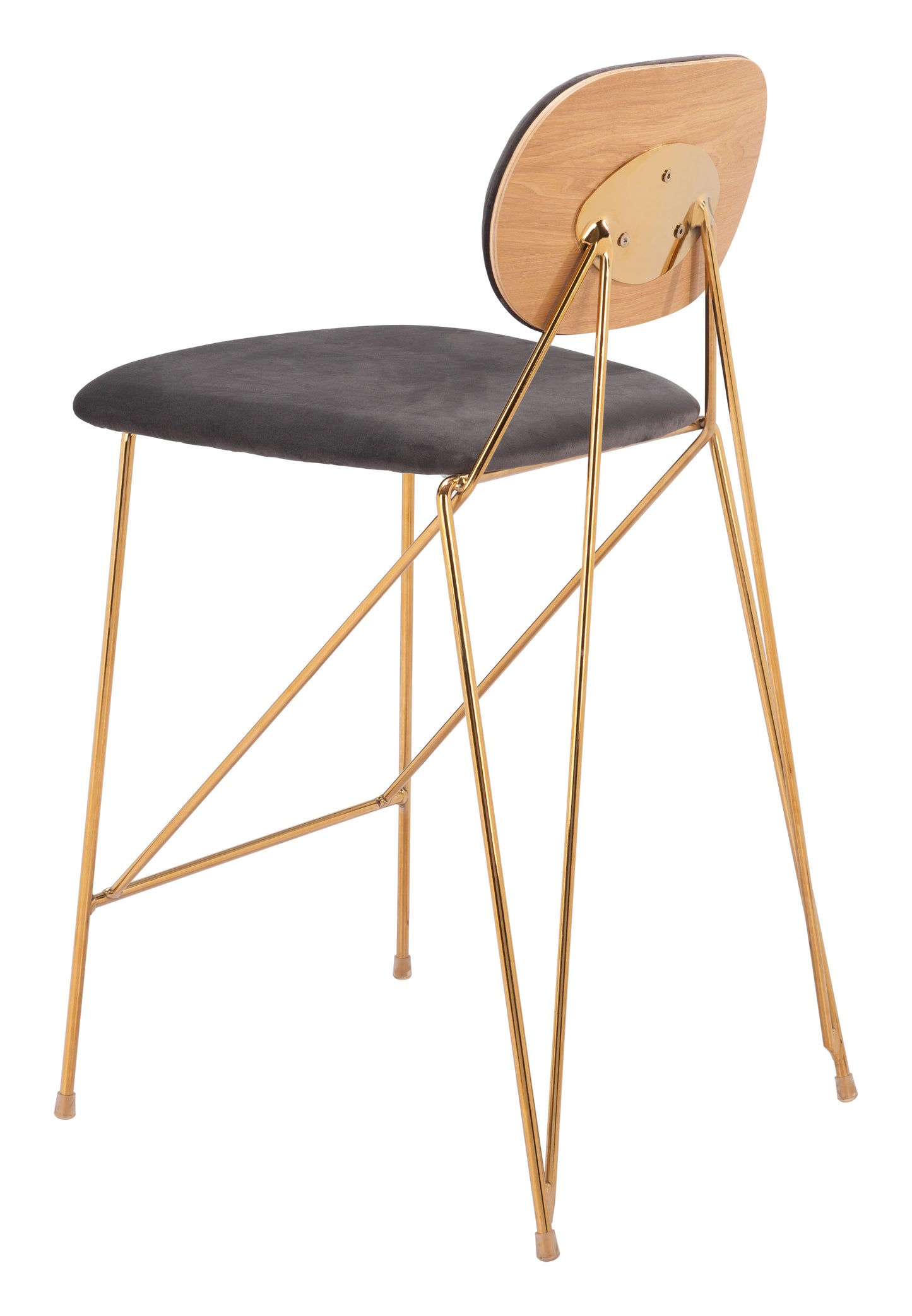 Georges Counter Stool Gray & Gold