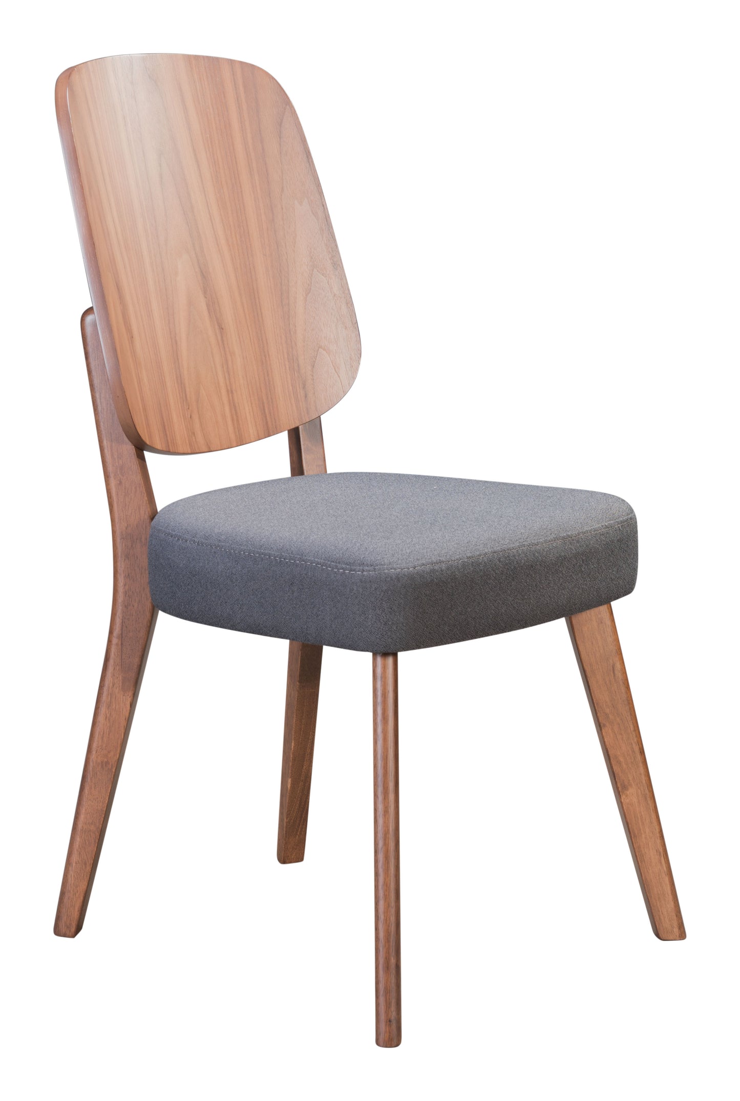 Alberta Dining Chair Walnut & Dark Gray