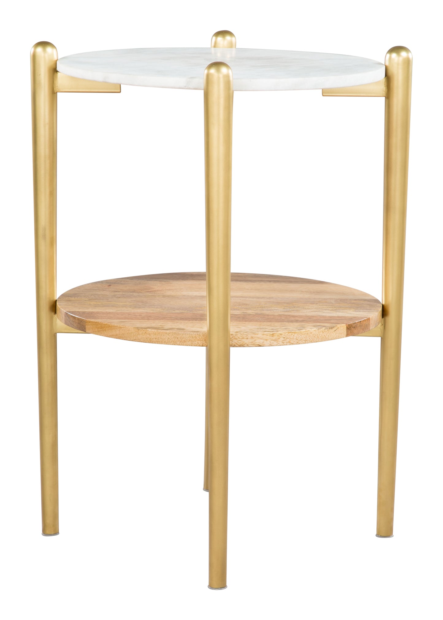 Mina Side Table White & Gold