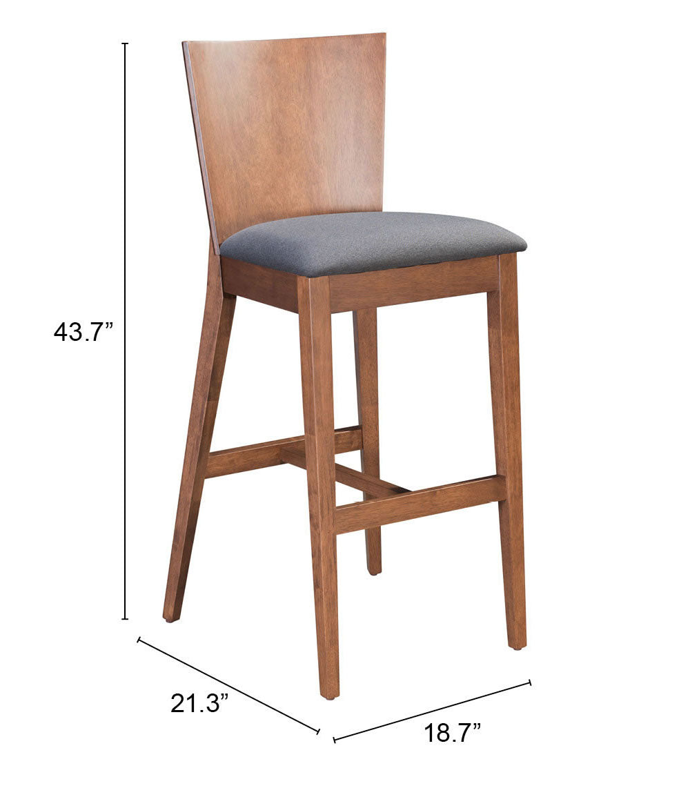 Ambrose Barstool Walnut & Dark Gray