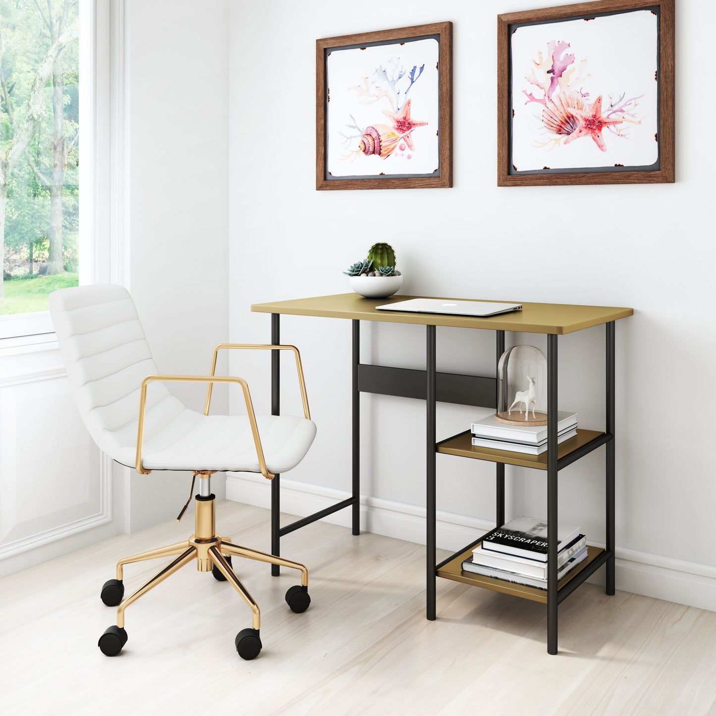 Harris Desk Brass & Black