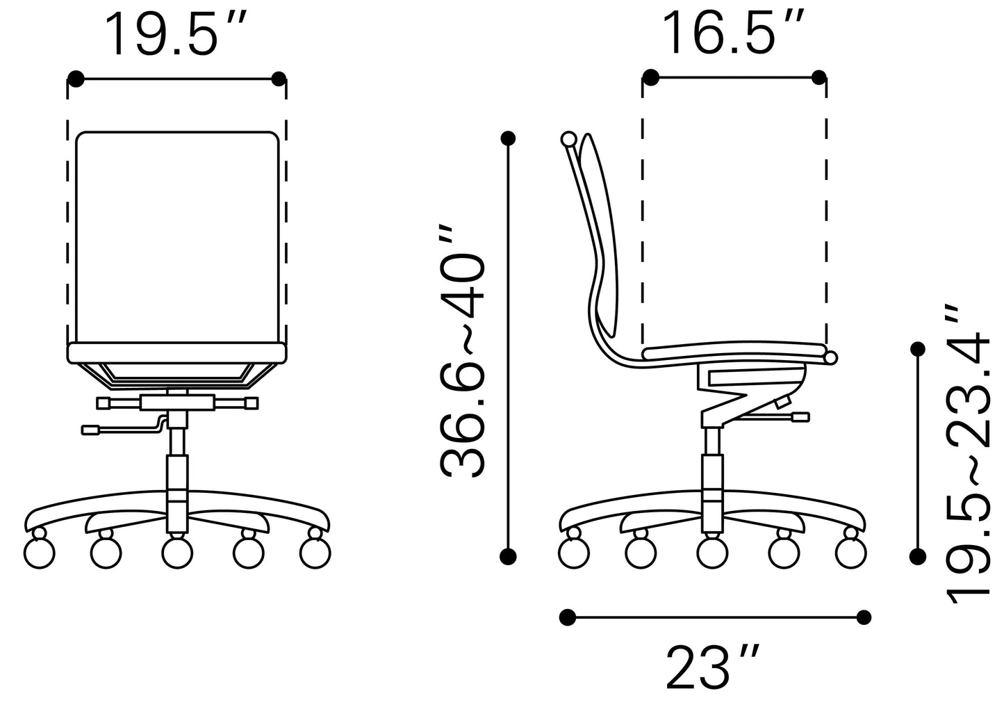 Lider Plus Armless Office Chair