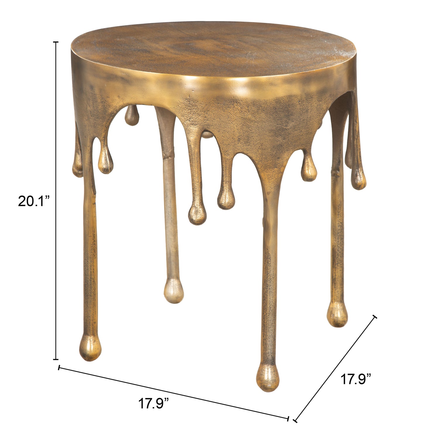 Drip Side Table Antique Brass