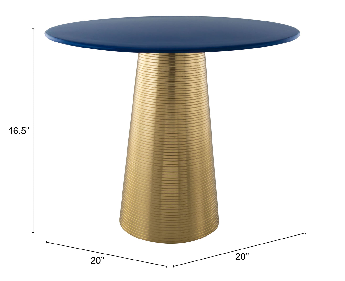 Reo Side Table Dark Blue & Gold