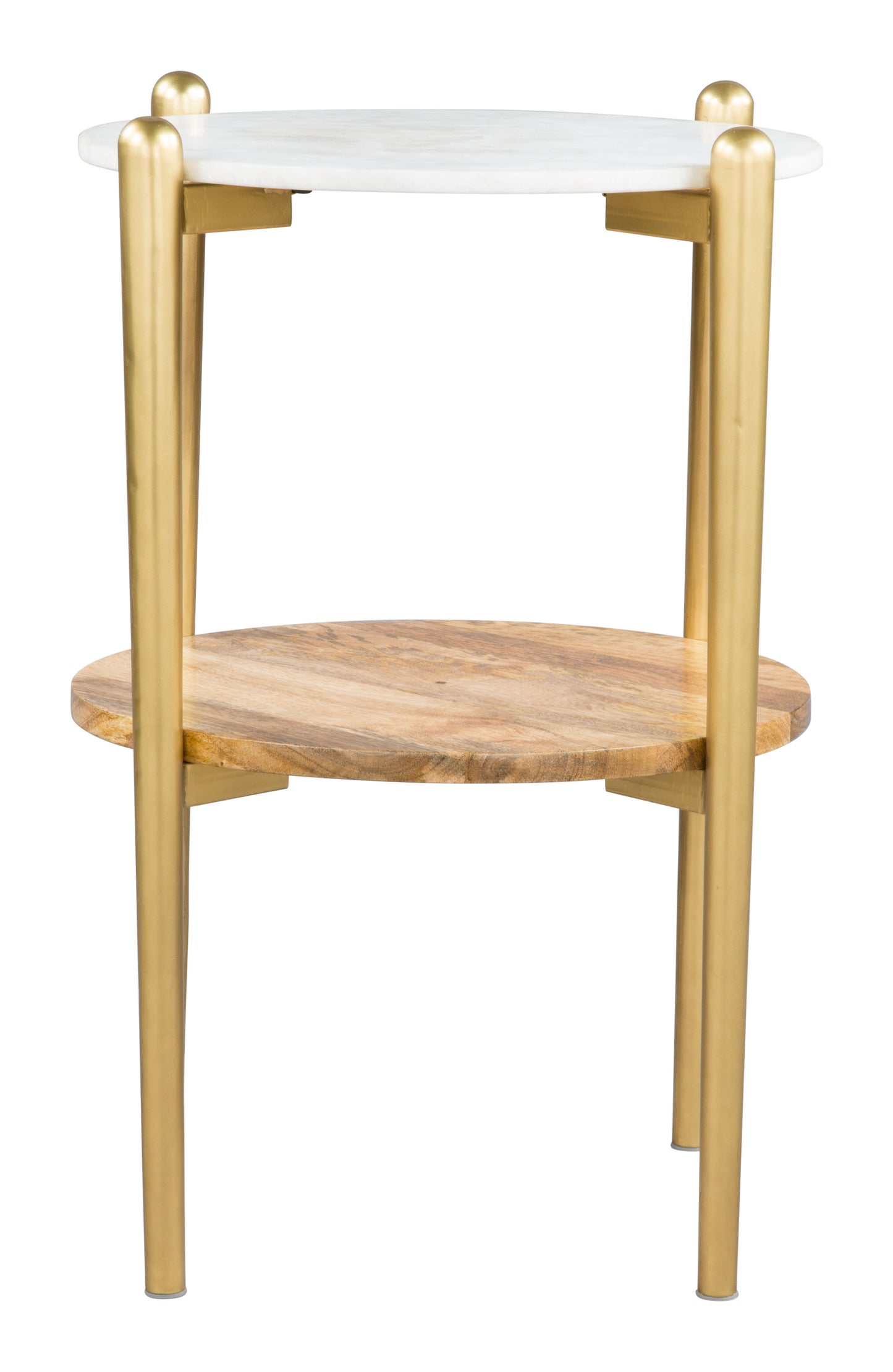 Mina Side Table White & Gold