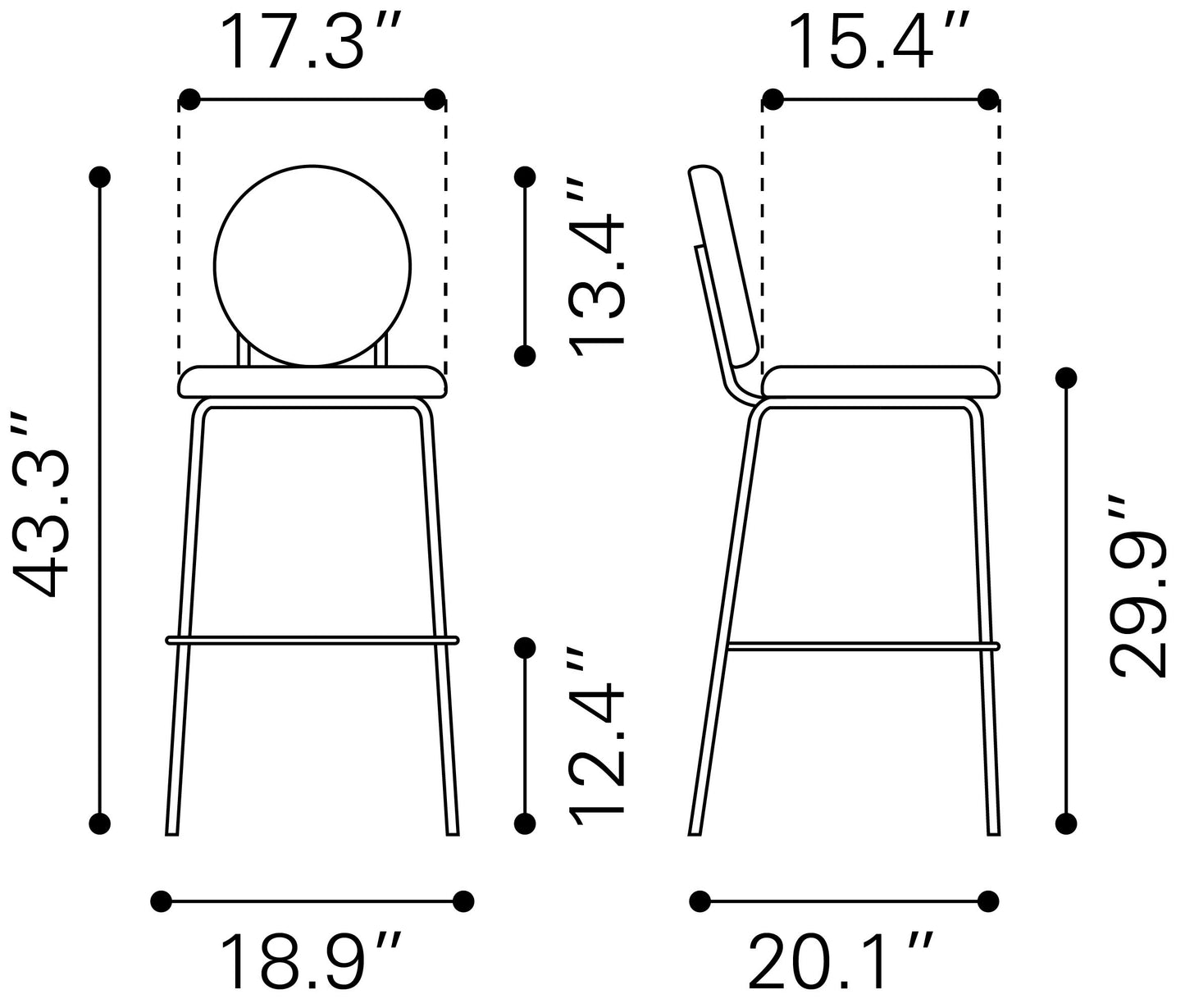 Odessa Barstool Green & Gold