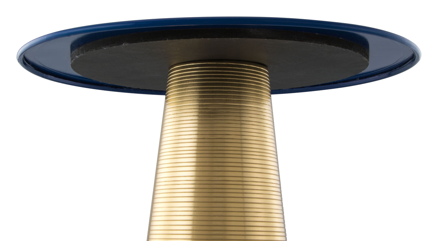 Reo Side Table Dark Blue & Gold