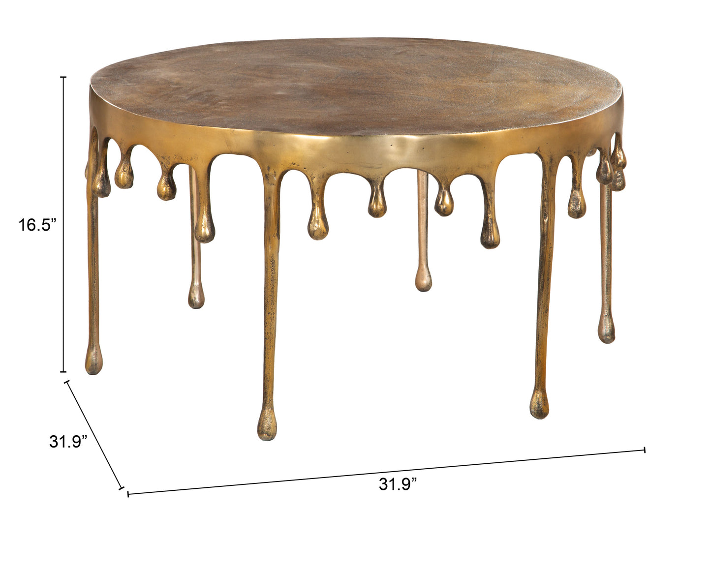 Drip Coffee Table Antique Brass