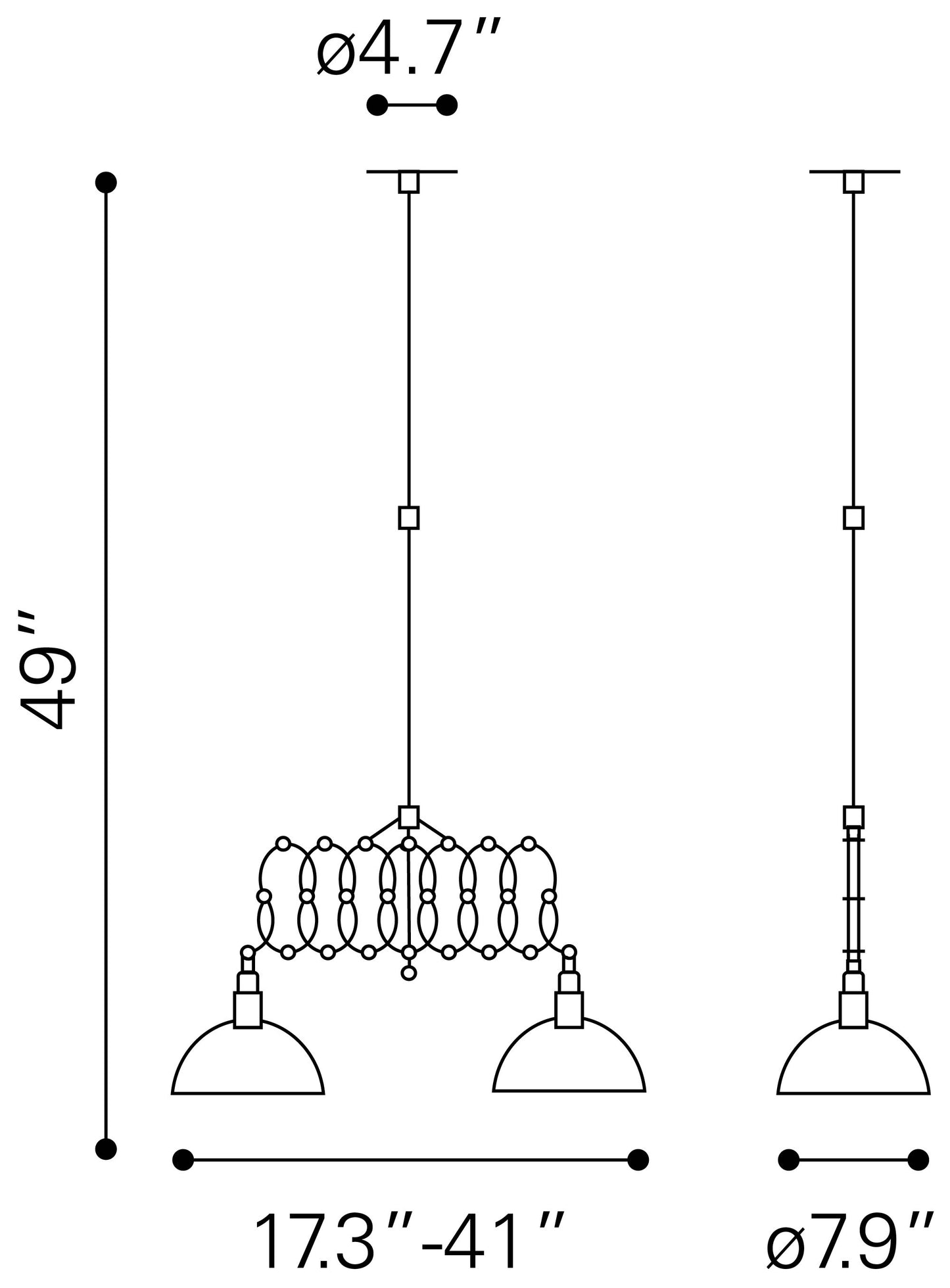 Jade Ceiling Lamp Antique Black