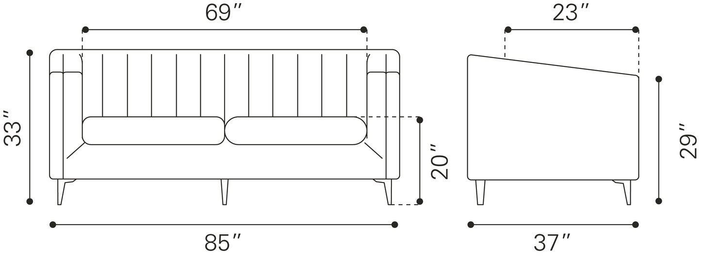 Nantucket Sofa Dark Gray