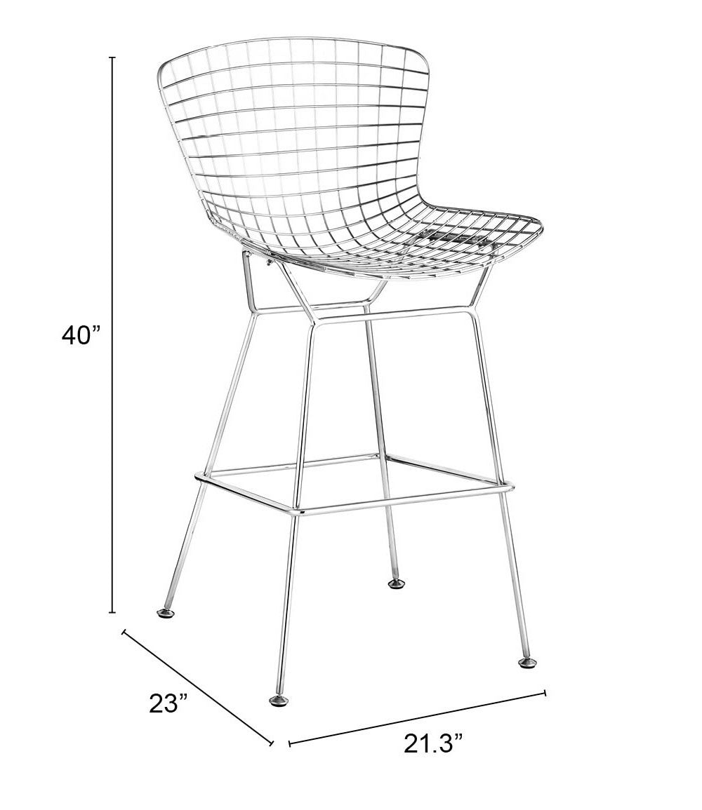 Wire Barstool Chrome