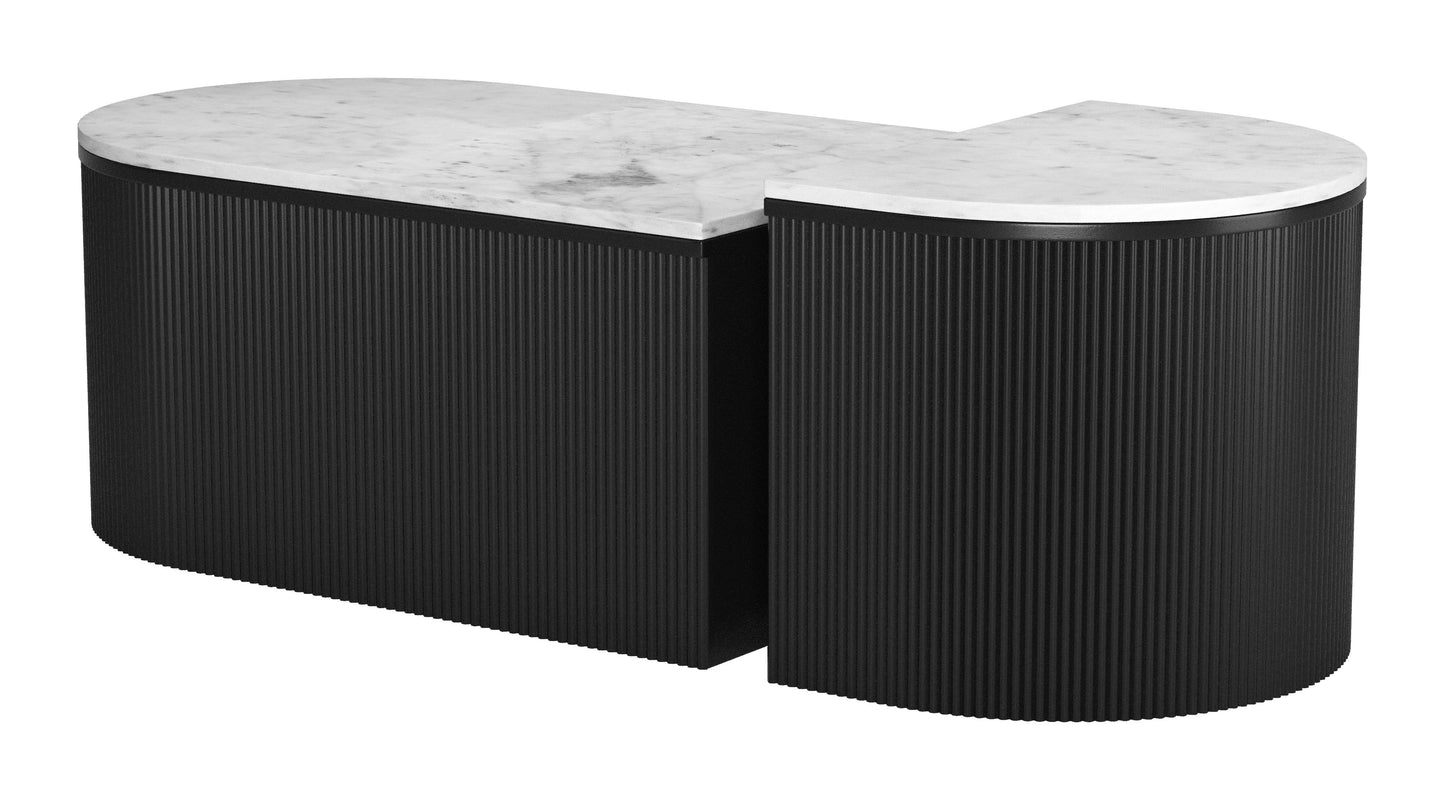 Ormara Coffee Table Set White & Black